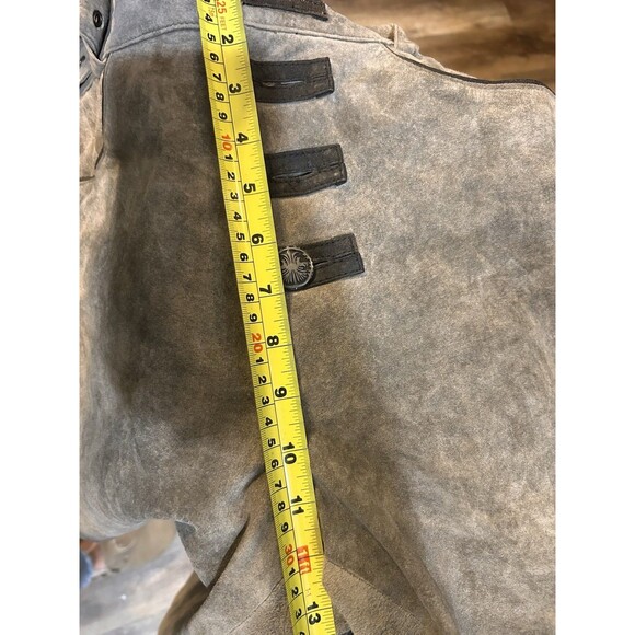 VINTAGE LANDHAUS OKTOBERFEST LEATHER Brown Lederhosen 32 Waist Belt REN Festival - Picture 10 of 10